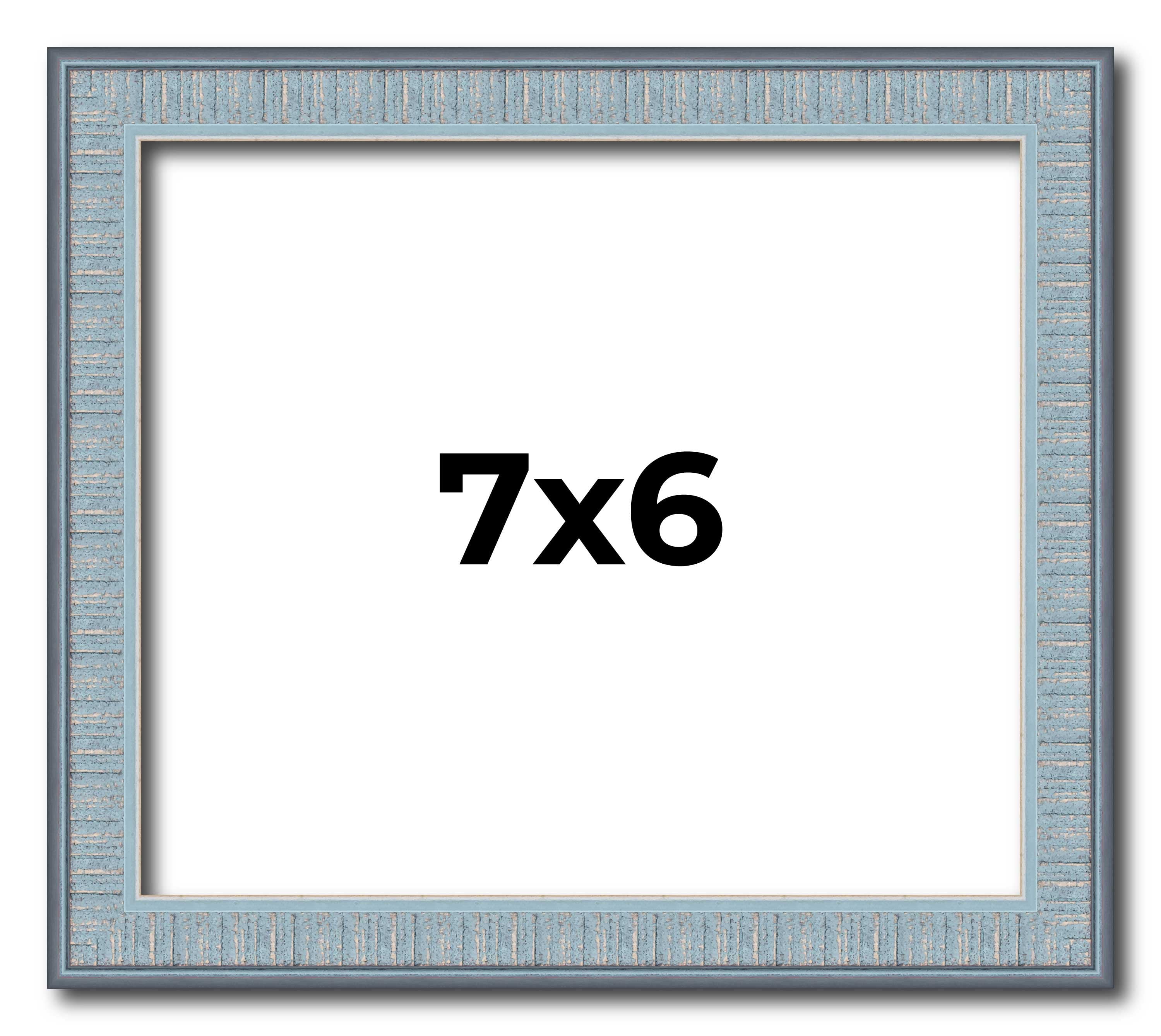 7x6 Frame Rustic Sky Blue Solid Wood Picture Frame | 0.75 Inch Moulding ...