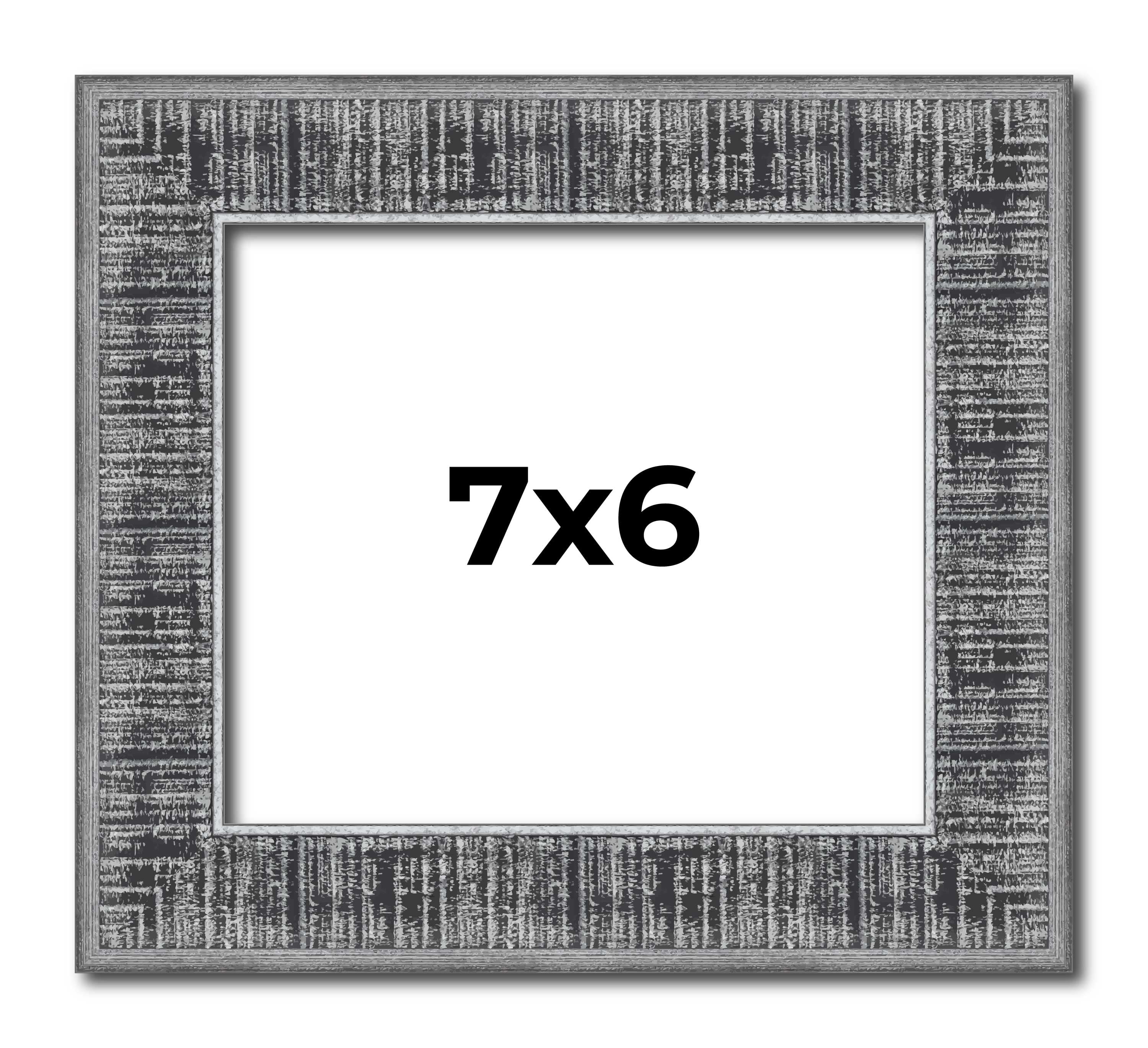 7x6 Frame Silver Black Rustic Sonoma Solid Wood Picture Frame | 1.5 ...