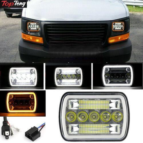 7x6"LED Headlight Hi/Lo Beam DRL For Chevy Express Cargo Van 1500 2500 3500