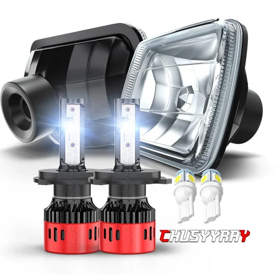 7x6" LED Headlights Sequential For Chevy Express Cargo Van 1500 3500