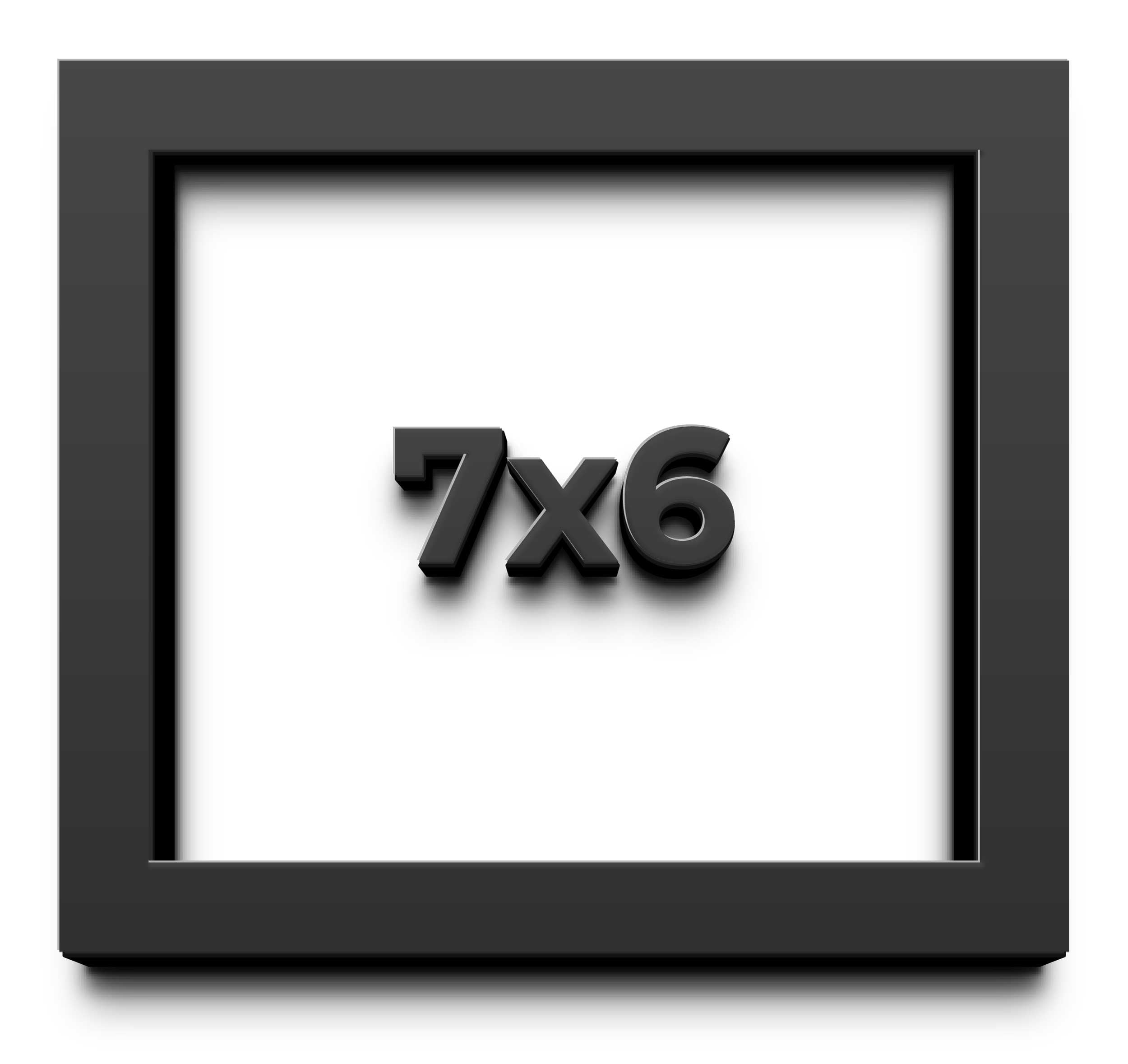 7x6 Shadow Box Frame Black | 2 Inches Deep Real Wood Contemporary ...
