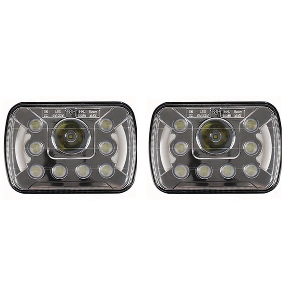 7x6" inch CREE DRL Replace H6054 6014 LED Headlights High/Low Beam 55W - Qty 2