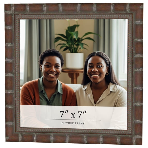 7x7 Dark Brown Bamboo Real Wood Picture Frame Width 1.5 inches | Interior Frame Depth 0.5 inches |