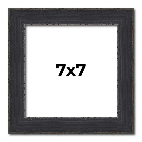 7x7 Frame Black Real Wood Picture Frame Width 1.25 Inches | Interior Frame Depth 0.5 Inches |