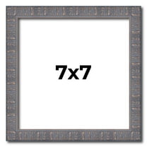7x7 Frame Blue Kingsley Pewter Solid Wood Picture Frame Width 0.75 Inches |Interior Depth 0.5