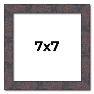 7x7 Frame Brown Rustic Lacquered Walnut Solid Wood Picture Frame Width | 0.875 Inch Moulding Width