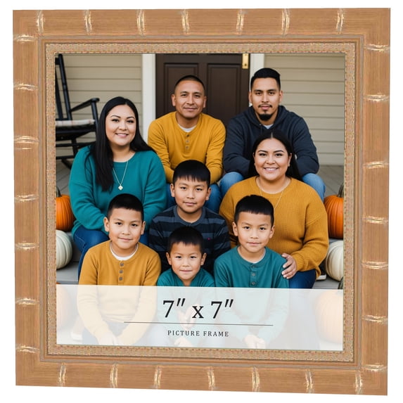 7x7 Frame Gold Real Wood Picture Frame Width 1.5 inches | Interior Frame Depth 0.5 inches | Rustic