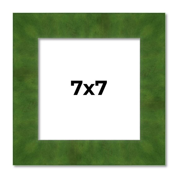 7x7 Frame Green Burl Solid Wood Picture Frame | 1.75 Inches Moulding Width | Interior Frame Depth
