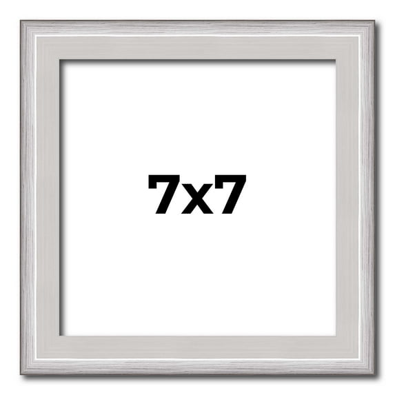 7x7 Frame Silver Inner Slope Bevel Picture Frame | 1 Inch Moulding Width | 0.75 Inch Rabbet Depth |