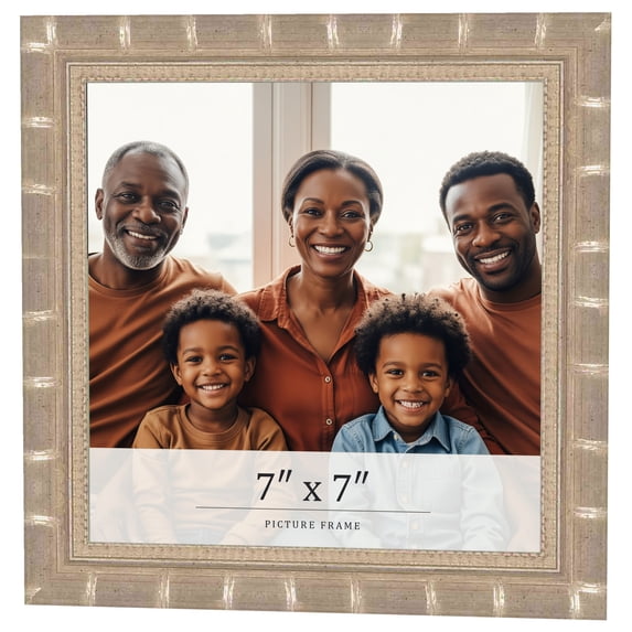 7x7 Frame Silver Real Wood Picture Frame Width 1.5 inches | Interior Frame Depth 0.5 inches |