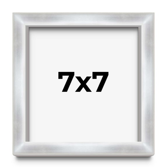 7x7 Frame Silver Whitewashed Wood Grain Solid Wood Shadow Box | 0.75 Inch Moulding Width | 0.75