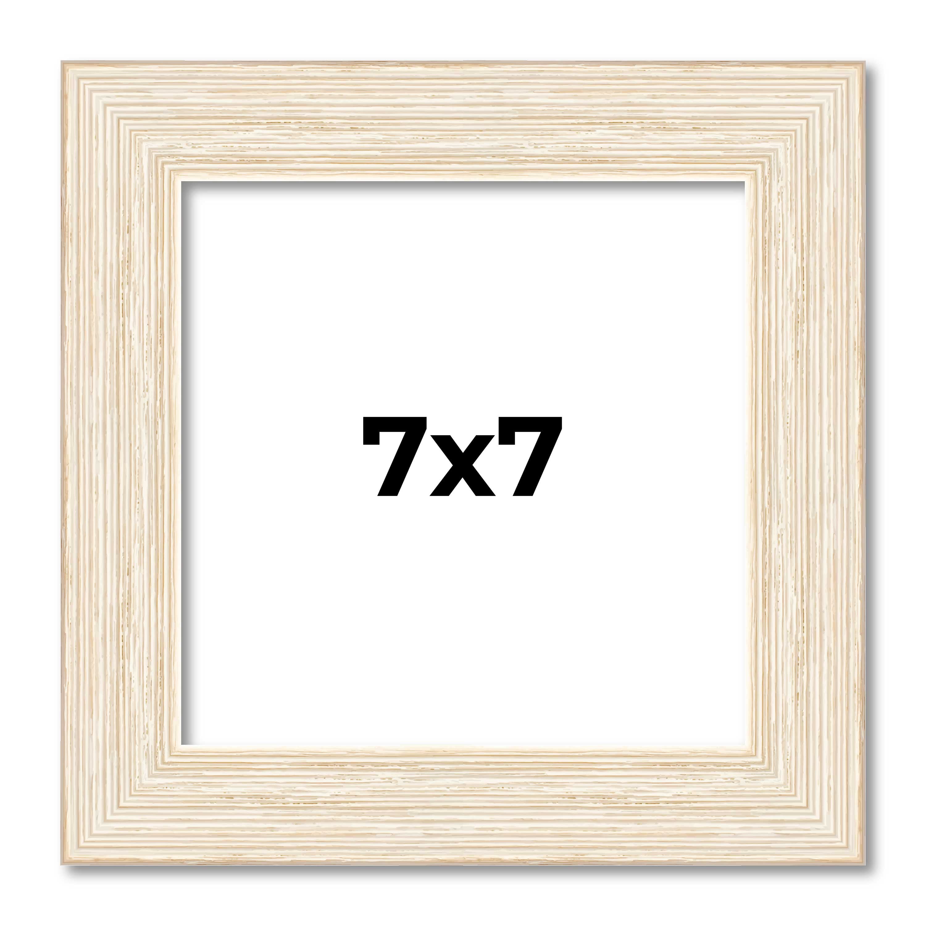 7x7 Frame White Barnwood Picture Frame Includes UV Acrylic Plexiglass ...