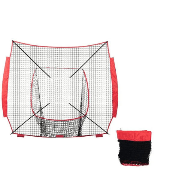 7x7 Ft Baseball Softball Practice Net, Portable Baseball Training Net For Hitting Batting Catching Pitching, Backstop Baseball Equipment Training Aids With Strike Zone, Net Only