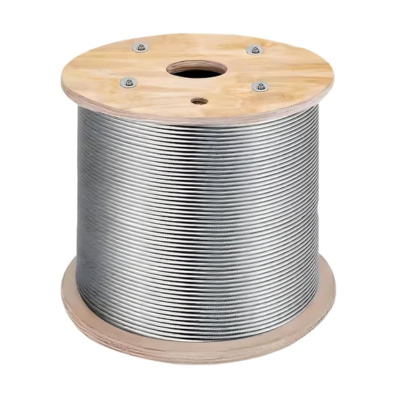 7x7 Galvanized Aircraft Cable Wire Rope 1/16" 1000 ft - No Sleeves