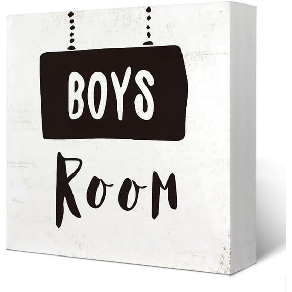 7x7 IN Boys Room Decor - Boys Room Wooden Box Sign Desk Decor, Toddler Baby Little Boy Room Decor, Kids Room Decor for Boy, Nursery Decor for Boy,