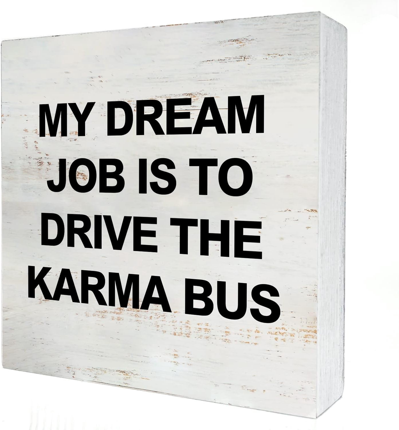 7x7 IN Dream Job Wooden Box Sign with Saying Desk Decor Spiritual Box ...