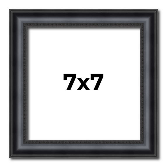 7x7 Linear Black Picture Frame - UV Acrylic, Foam Board Backing, Hanging Hardware