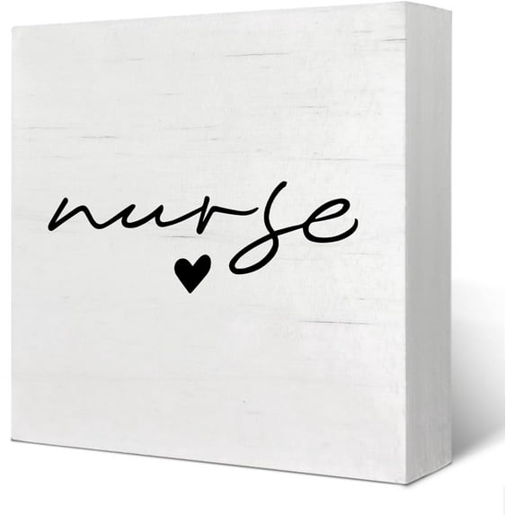 7x7 IN Nurse Gifts for Women - Nurse Office Decor, Nurses Week Gifts, Nurse Appreciation Gifts, School Nurse Gifts, Registered Nurse RN Gifts, Nurse Wooden Box Sign Desk Decor,
