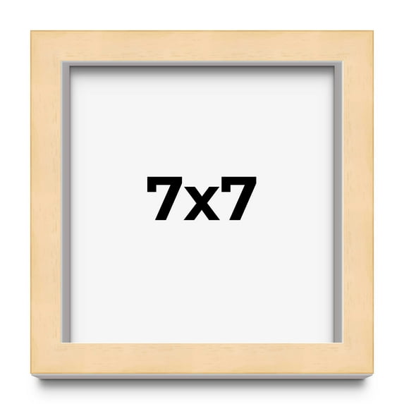 7x7 Shadow Box Frame Brown | 0.875 Inches Deep Real Wood Contemporary Shadowbox Display Frame | UV