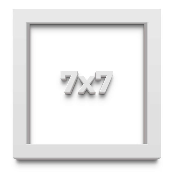 7x7 Shadow Box Frame White | 1 Inches Deep Real Wood Contemporary Shadowbox Display Frame | UV
