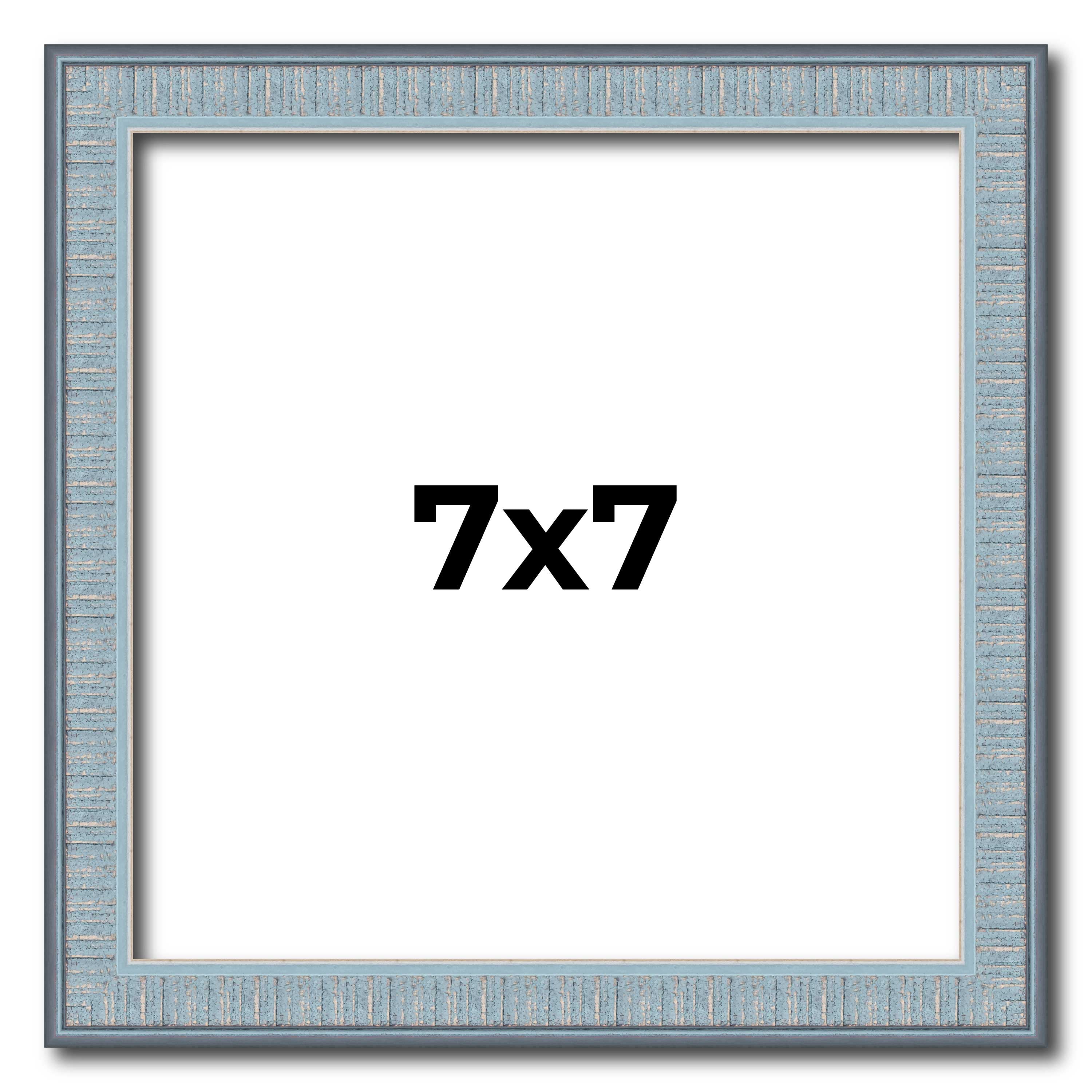 7x7 Textured Blue Picture Frame - UV Acrylic, Foam Board Backing ...