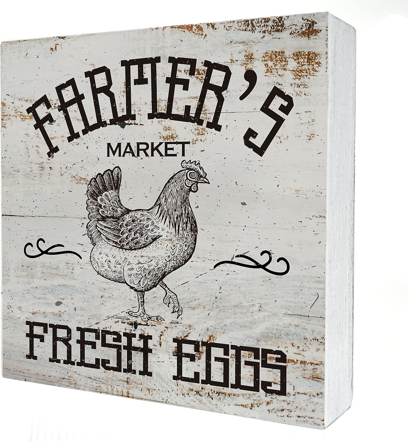 7x7 inch Funny Farmhouse Wooden Box Sign Desk Decor Vintage Farmers