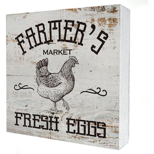 7x7 inch Funny Farmhouse Wooden Box Sign Desk Decor Vintage Farmers