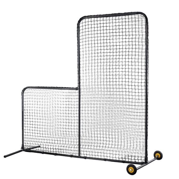 7x7ft Portable Batting Cage Screen with Carry Bag Wheels Ground Stakes Heavy Duty Pitching Net for Baseball Softball Safety Protection