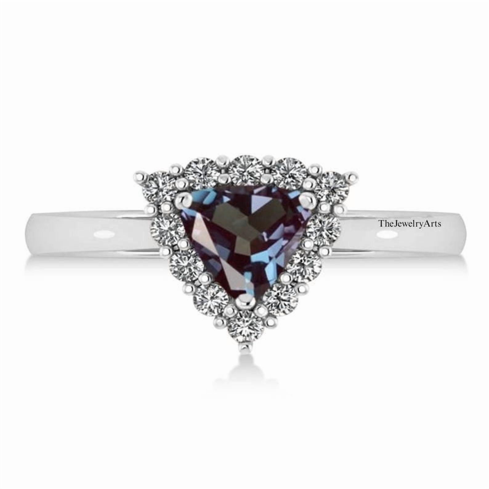 7x7mm Natural Alexandrite Ring Trillion Cut Color Changing Stone 925 ...