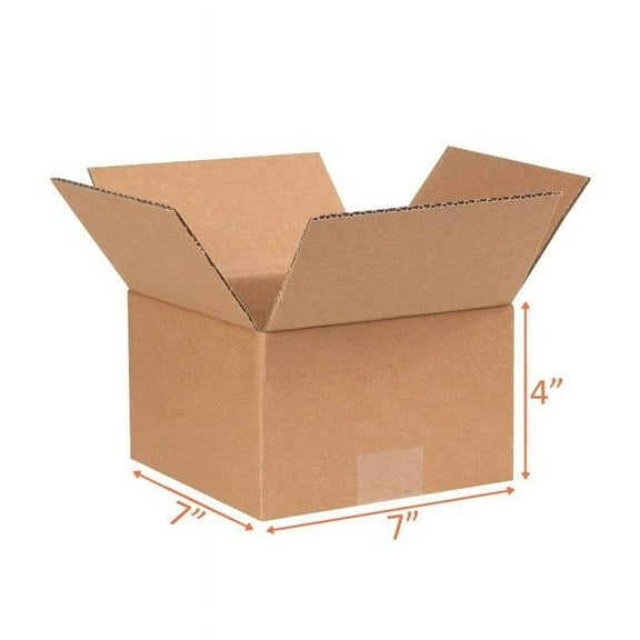 7x7x4 Size Shipping and Packing Box - Cardboard - Quantity per Order: 25 Box Bundle (25 Boxes per Order of 1)