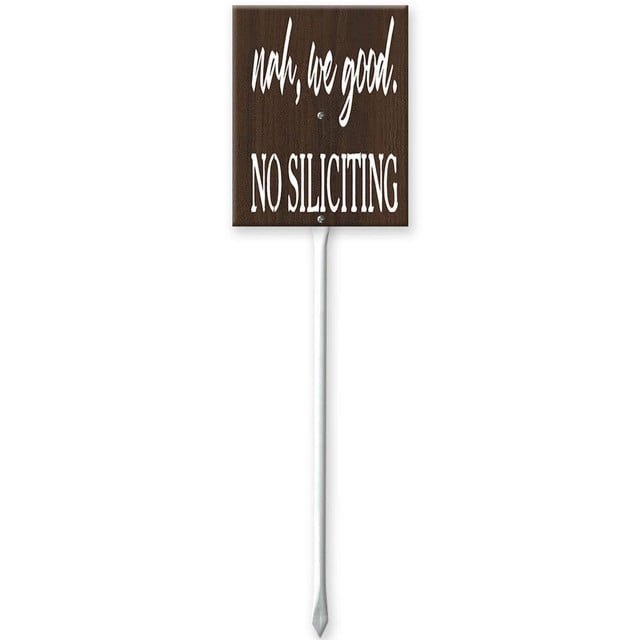 7x8.8 IN No Soliciting Sign for House with Stake, Aluminum Outdoor