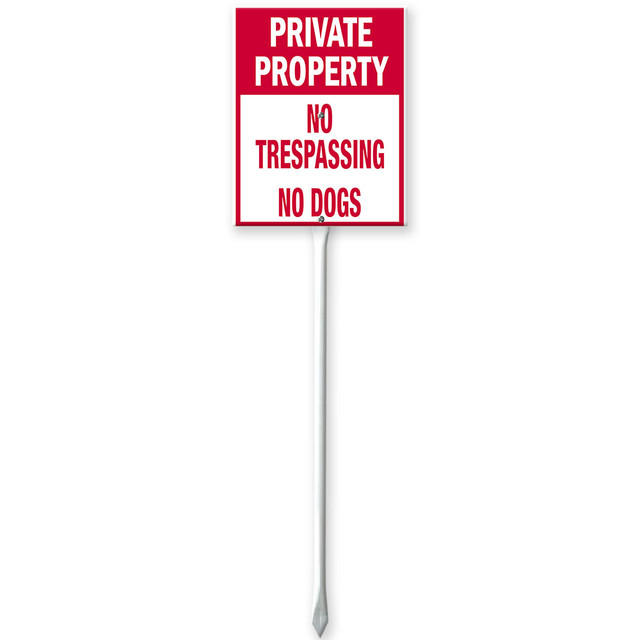 7x8.8 IN Private Property No Trespassing, No Dogs Yard Sign with