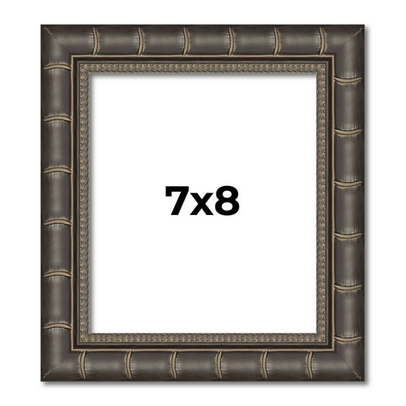 7x8 Frame Black Bamboo Solid Wood Picture Frame Width 1.5 Inches | Interior Frame Depth 0.5 Inches