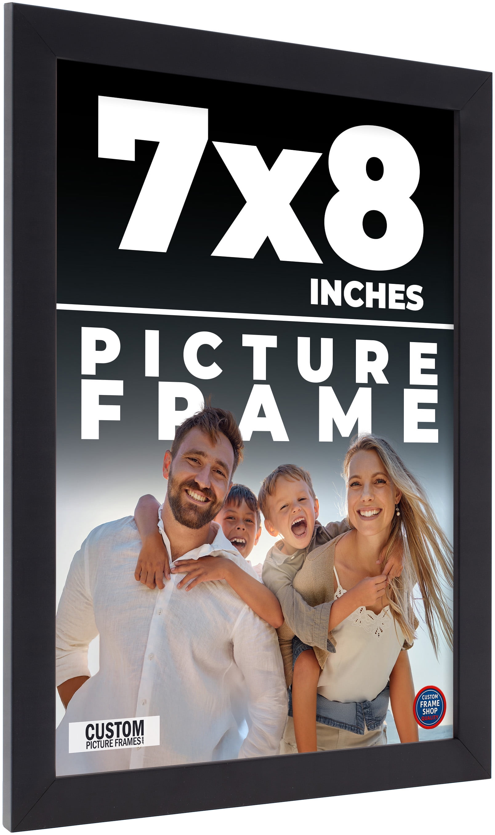 7x8 Frame Black Real Wood Picture Frame Width 0.75 inches