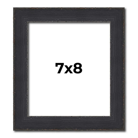 7x8 Frame Black Real Wood Picture Frame Width 1.25 Inches | Interior Frame Depth 0.5 Inches |
