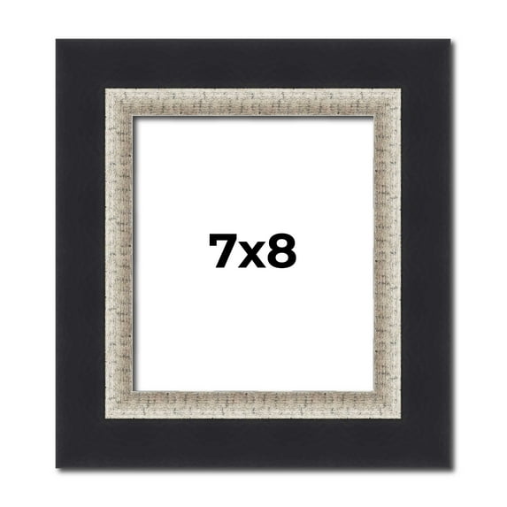 7x8 Frame Black Real Wood Picture Frame Width 2.25 Inches | Interior Frame Depth 0.5 Inches |