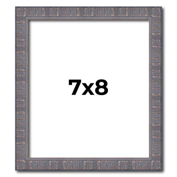 7x8 Frame Blue Kingsley Pewter Solid Wood Picture Frame Width 0.75 Inches |Interior Depth 0.5