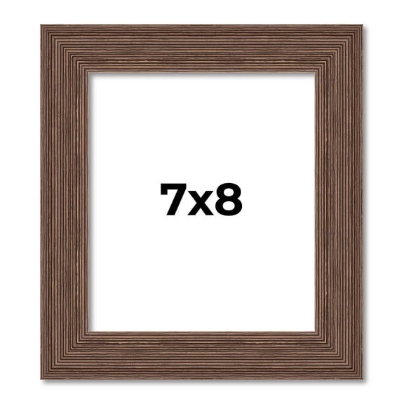 7x8 Frame Brown Distressed Barnwood Picture Frame | Complete Rustic Farmhouse Photo Frame Includes
