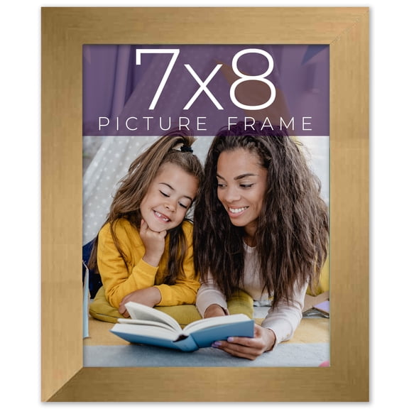 7x8 Frame Gold Bronze Solid Wood Picture Frame Width 0.75 Inches | Interior Frame Depth 0.5 Inches