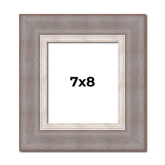 7x8 Frame Grey Real Wood Picture Frame Width 2.75 Inches | Interior Frame Depth 0.5 Inches | Linus