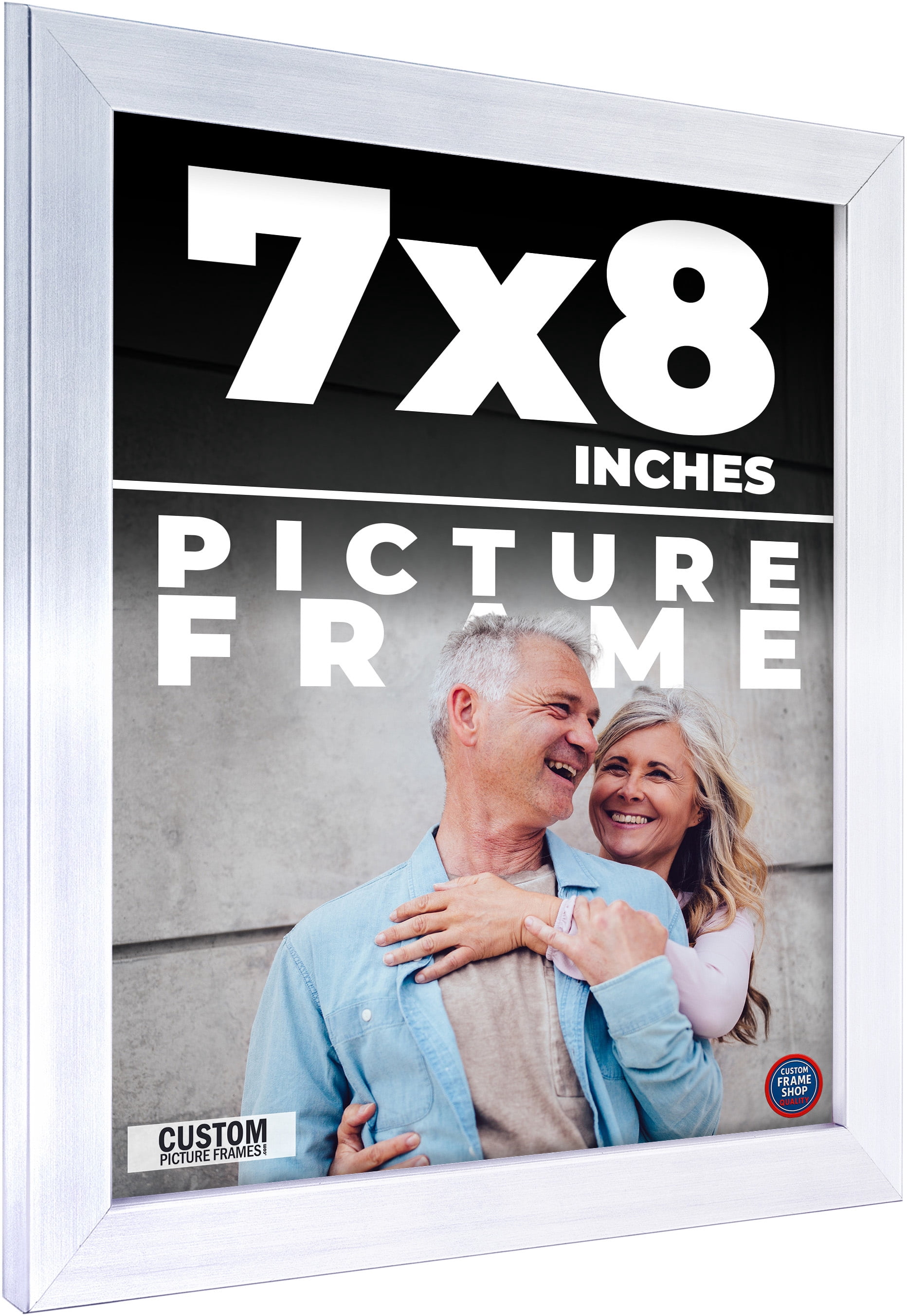 7x8 Frame Silver Real Wood Picture Frame Width 0.75 inches | Interior ...