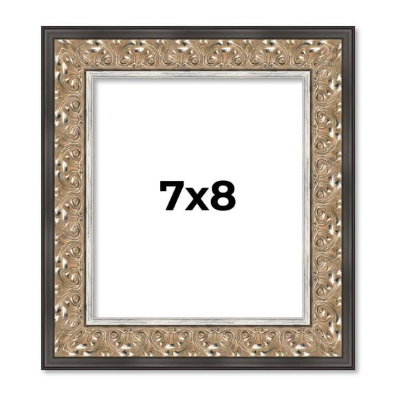 7x8 Frame Silver Real Wood Picture Frame Width 1.75 Inches | Interior Frame Depth 0.5 Inches |