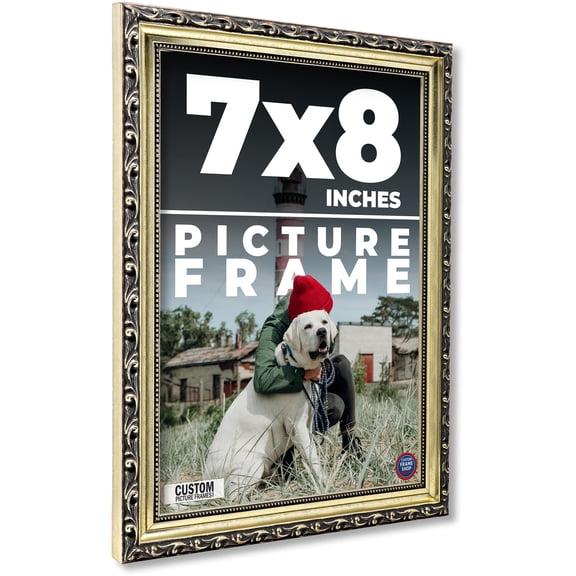 7x8 Frame Silver Solid Wood Picture Frame Width 1.125 Inches | Interior Frame Depth 0.375 Inches |