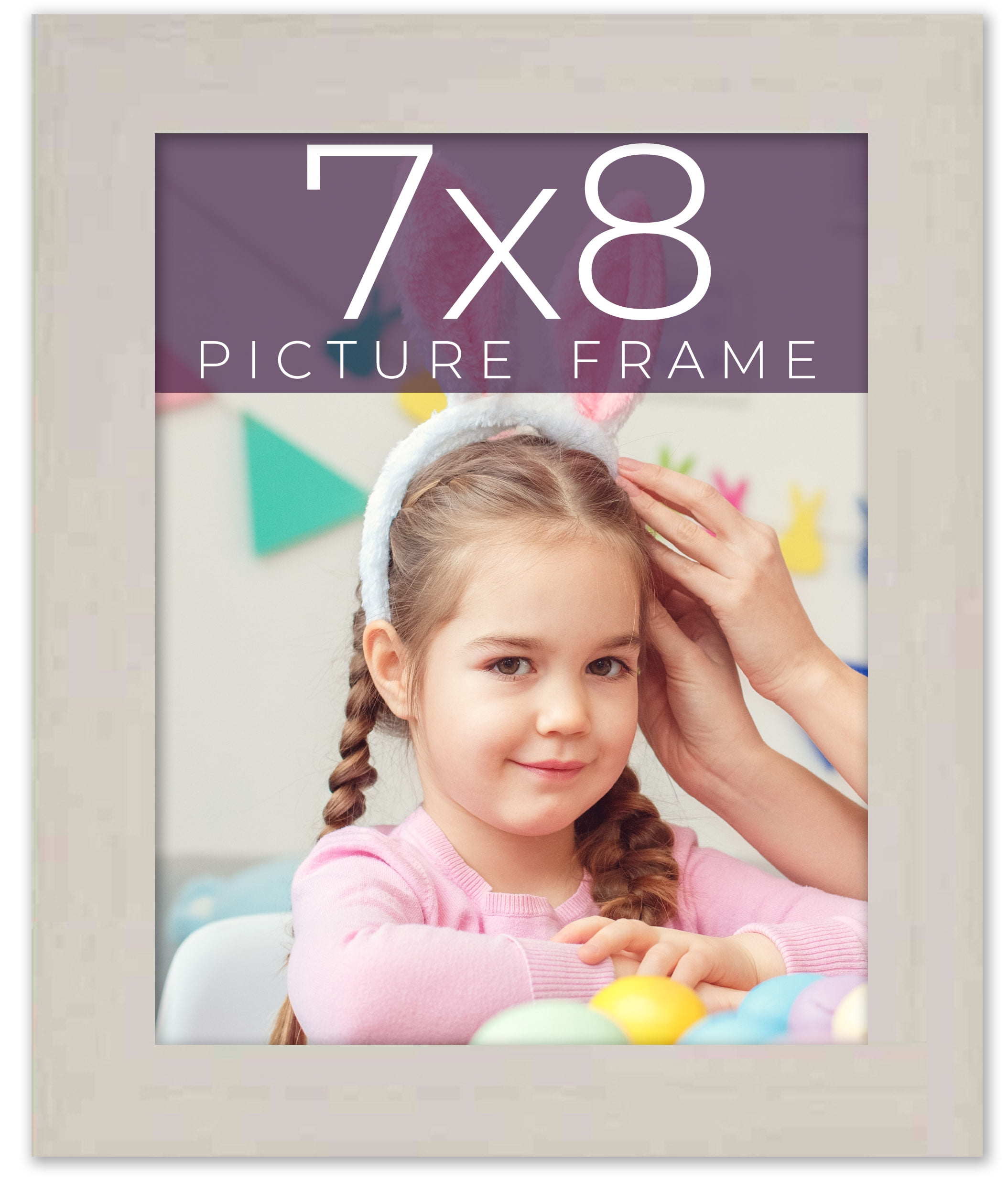 7x8 Frame White Real Wood Picture Frame Width 0.75 inches Interior