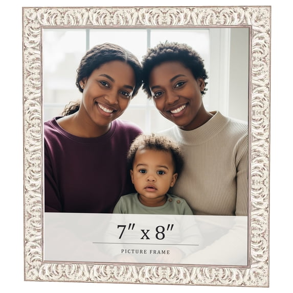 7x8 Frame White Real Wood Picture Frame Width 1.5 inches | Interior Frame Depth 0.5 inches | Aurora