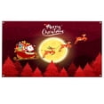 thumbnail image 1 of 7x8 Ft Christmas Garage Door Banner Merry Christmas & Happy New Year Ornaments Snowflakes Banners for Outside Inside Winter Door Cover Garage Wall Covering for Party Garage Decorations, 1 of 6