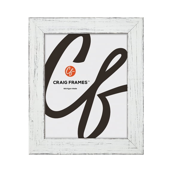 7x8 Rustic Country White Picture Frame Solid Wood