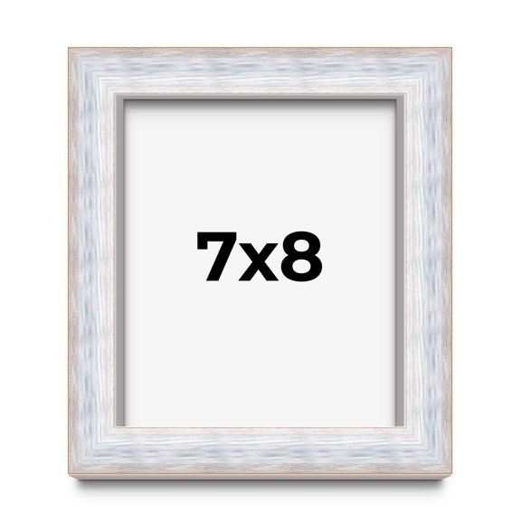 7x8 Shadow Box Frame Silver | 1.625 Inches Deep Real Wood Contemporary Shadowbox Display Frame | UV