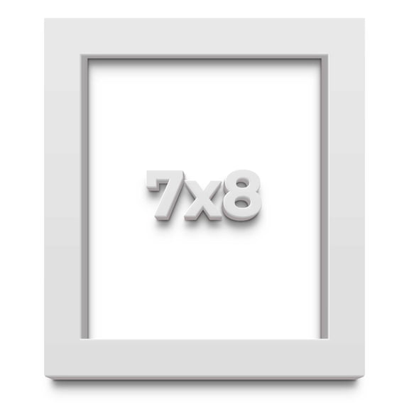 7x8 Shadow Box High Gloss White Display Frame | 1.625 Inches Deep | 1 Inch Moulding Width | Solid