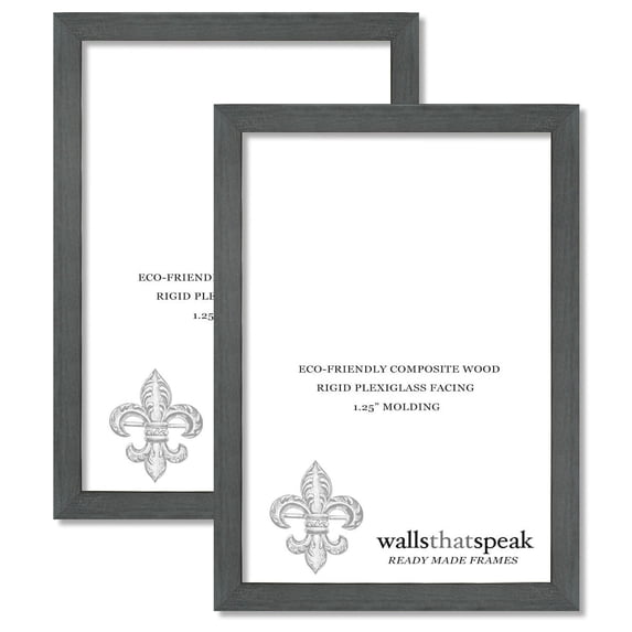 7x8 Slate Gray Picture Frame for Puzzles Posters Photos or Artwork (2-Pack)